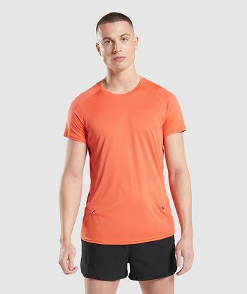 T Shirts Męskie Gymshark Speed Evolve Pomarańczowe | PL 3956KOR